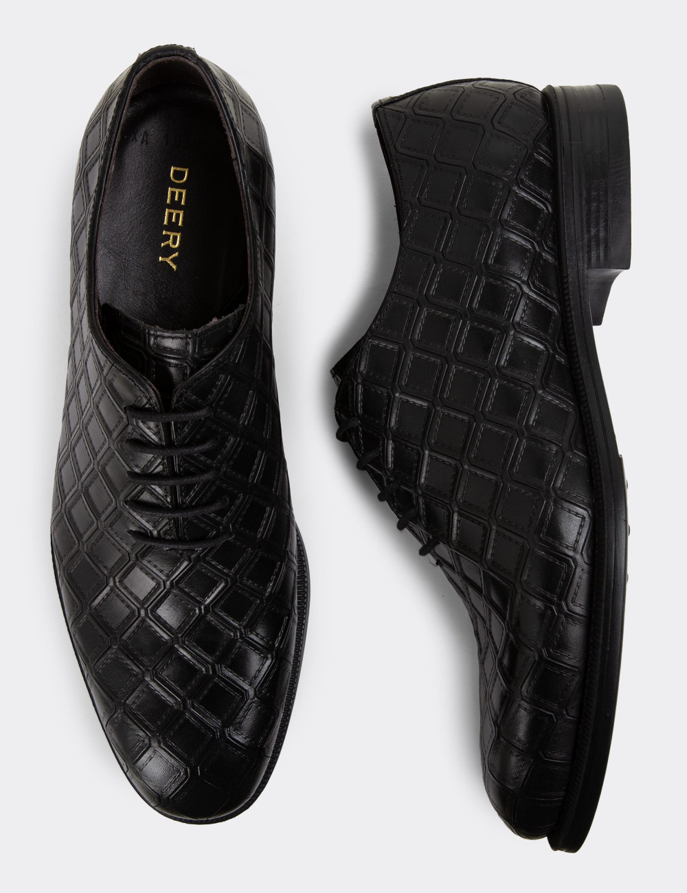 Hakiki Deri Siyah Özel Üretim Erkek Klasik Ayakkabı - 01830MSYHC03