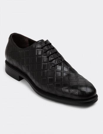 Hakiki Deri Siyah Özel Üretim Erkek Klasik Ayakkabı