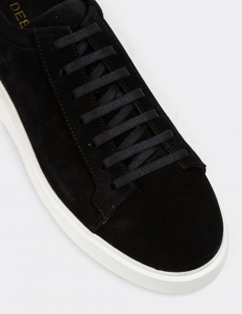 Hakiki Süet Siyah Erkek Sneaker Ayakkabı - 01954MSYHE01