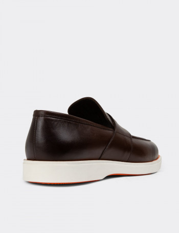 Hakiki Deri Kahverengi Erkek Loafer Ayakkabı - 01960MKHVC01