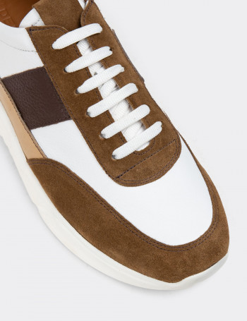 Hakiki Süet Taba Rengi Erkek Sneaker Ayakkabı - 01963MTBAE01