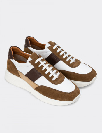 Hakiki Süet Taba Rengi Erkek Sneaker Ayakkabı - 01963MTBAE01
