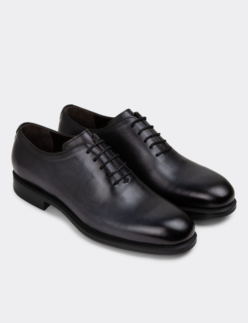 Hakiki Deri Antrasit Erkek Klasik Ayakkabı - 01830MANTC01