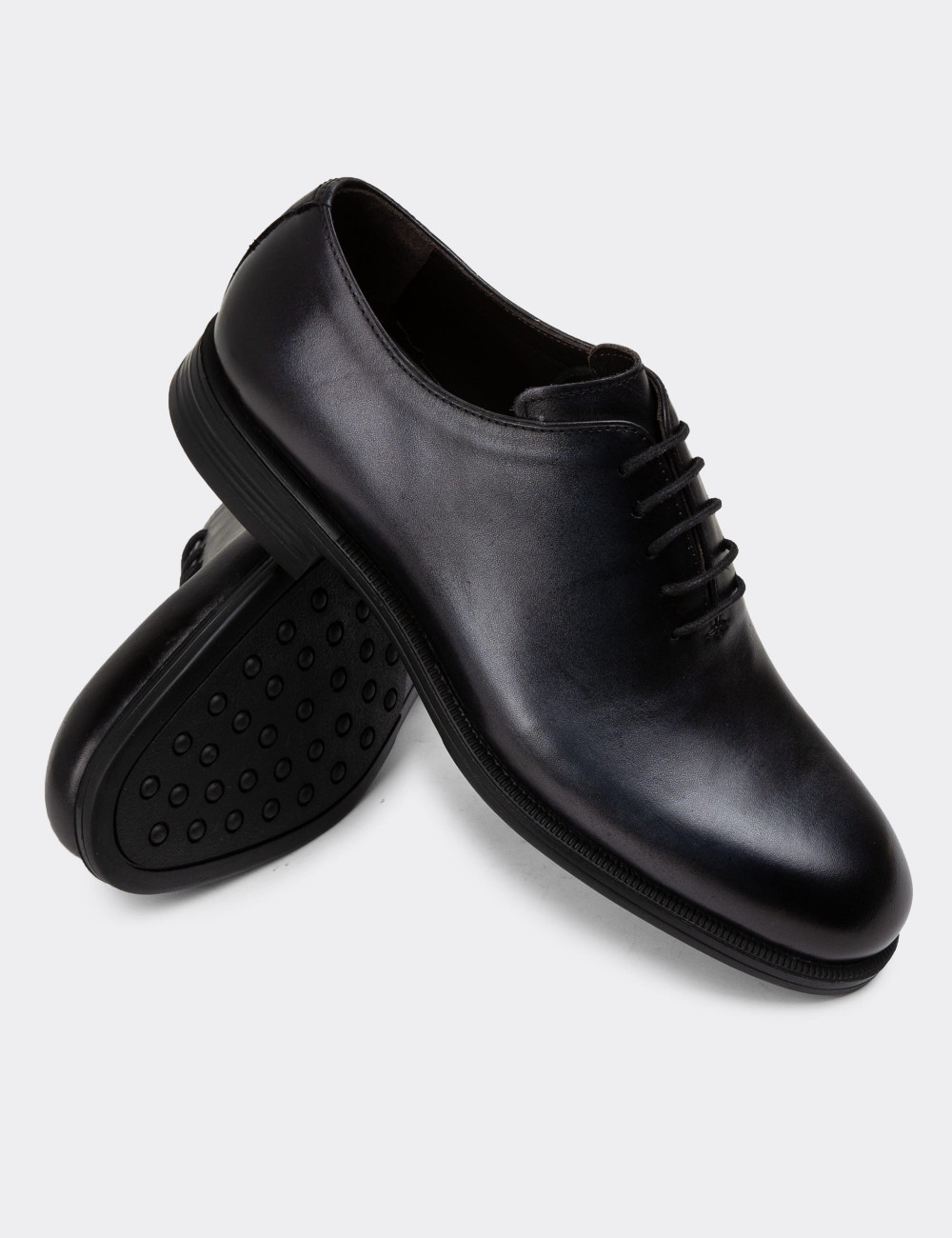 Hakiki Deri Antrasit Erkek Klasik Ayakkabı - 01830MANTC01