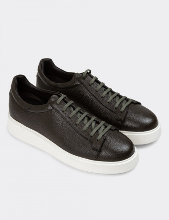 Hakiki Deri Haki Erkek Sneaker Ayakkabı - 01954MHAKE01