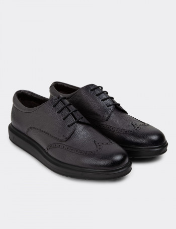 Hakiki Deri Comfort Gri Erkek Günlük Ayakkabı - 01942MGRIP01