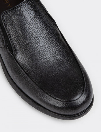 Hakiki Deri Antrasit Erkek Loafer Ayakkabı - 01946MANTC01