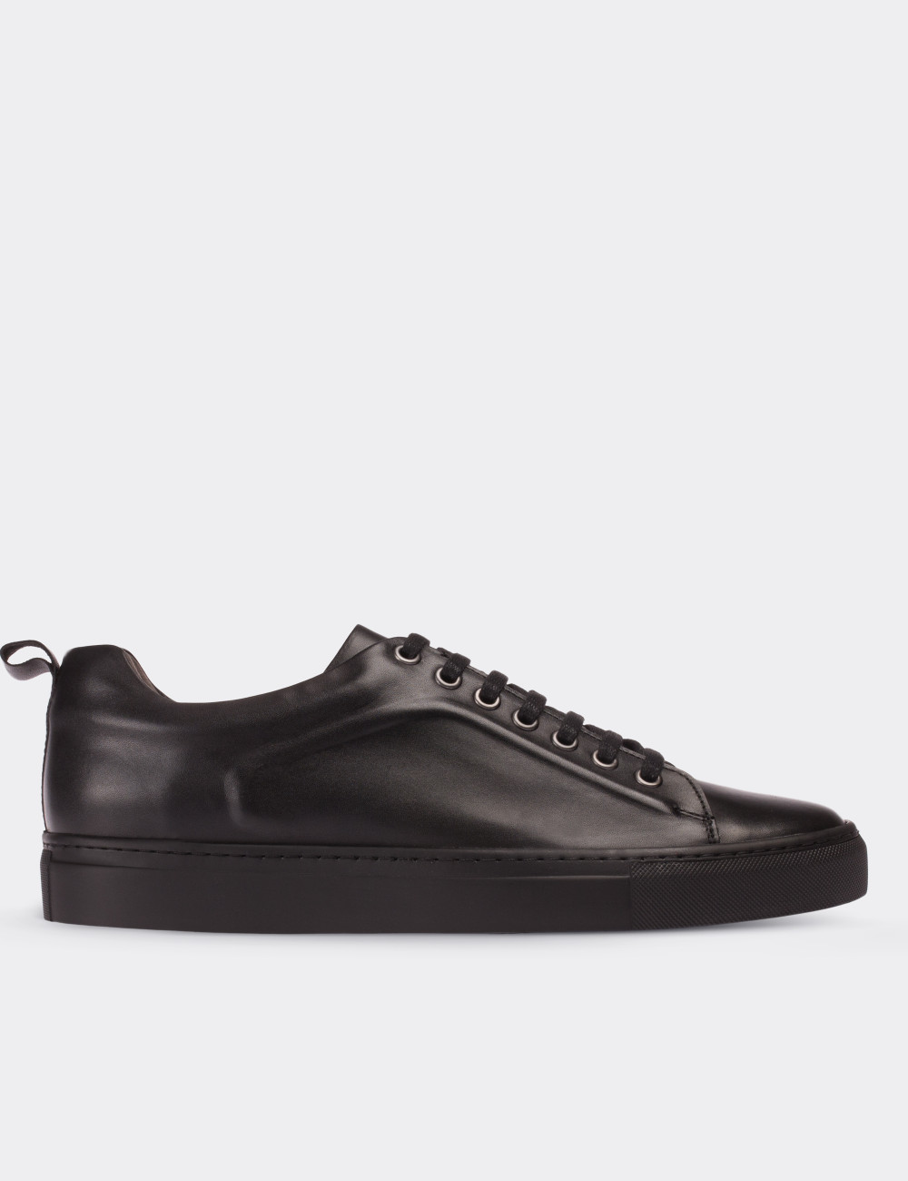 Hakiki Deri Siyah Sneaker Erkek Ayakkabı - 01669MSYHC01