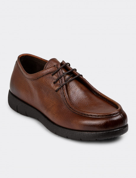 Hakiki Deri Kahverengi Erkek Günlük Ayakkabı