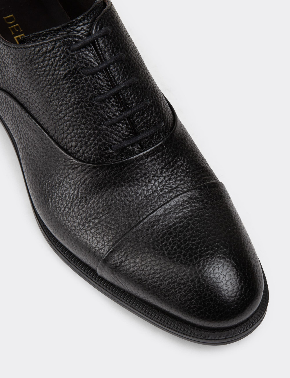 Hakiki Deri Siyah Erkek Klasik Ayakkabı - 01026MSYHC08