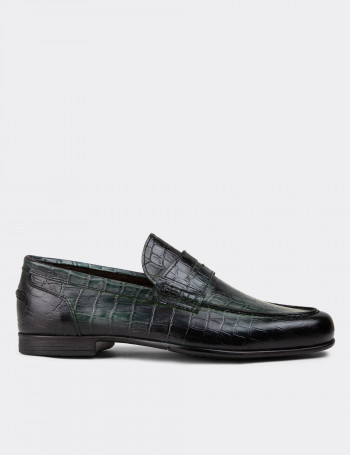 Hakiki Deri Yeşil Erkek Loafer Ayakkabı