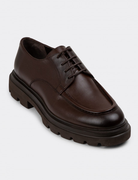 Hakiki Deri Kahverengi Erkek Günlük Ayakkabı