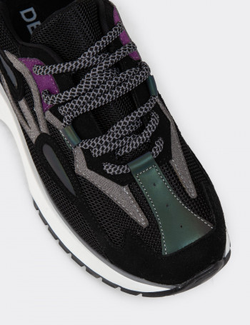Siyah Kadın Sneaker Ayakkabı - 55105ZSYHC02