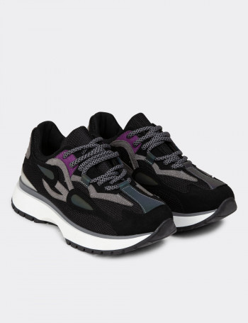 Siyah Kadın Sneaker Ayakkabı - 55105ZSYHC02