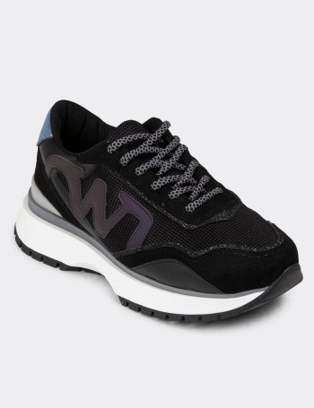 Siyah Kadın Sneaker Ayakkabı - 55100ZSYHC02