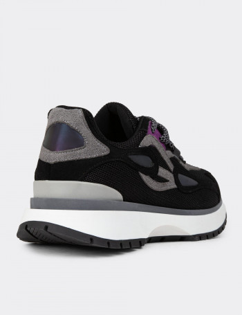 Siyah Kadın Sneaker Ayakkabı - 55105ZSYHC02
