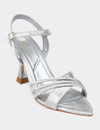 Gümüş Rengi Kadın Abiye Ayakkabı - K0052ZGMSC01