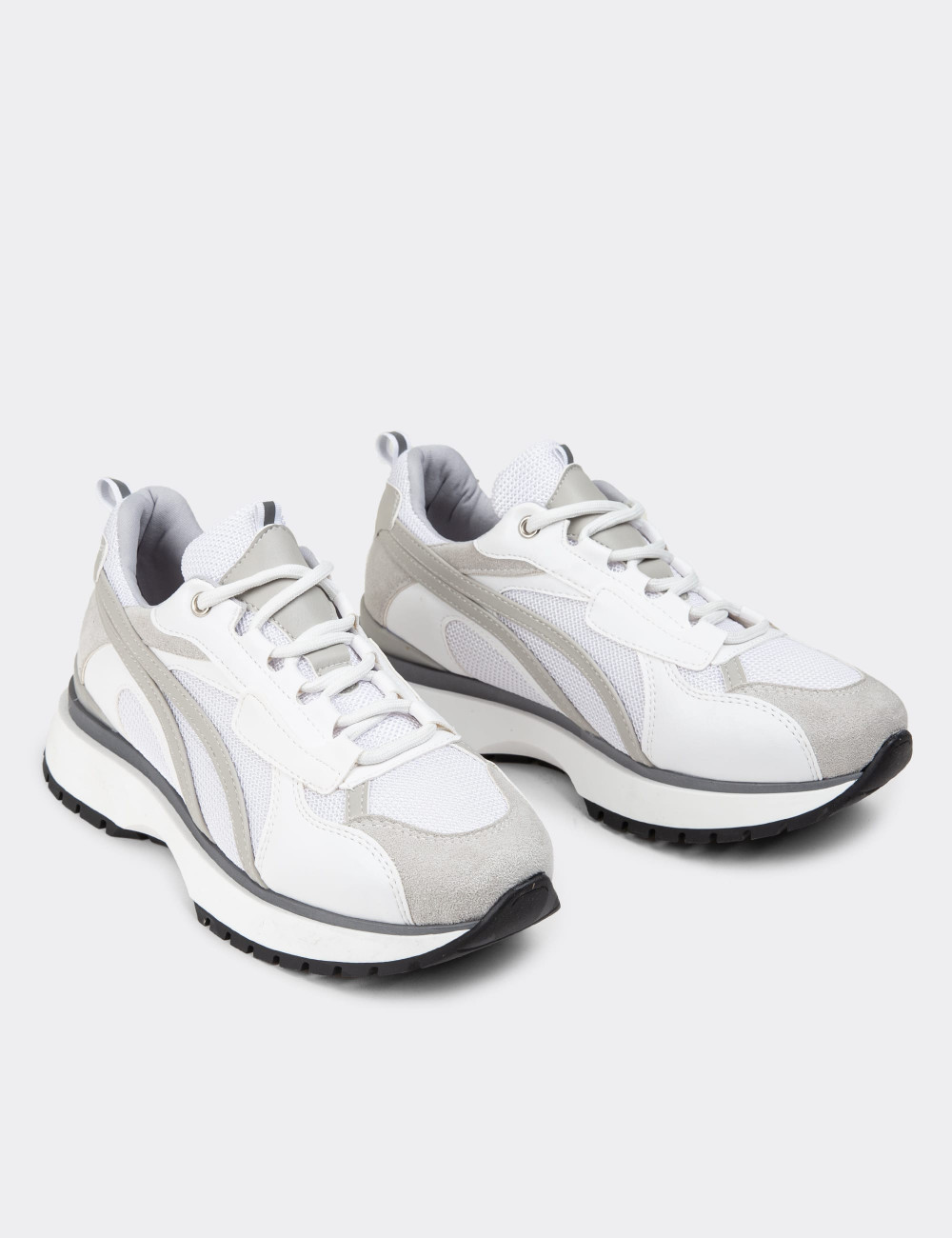 Beyaz Kadın Sneaker Ayakkabı - 55118ZBYZC01