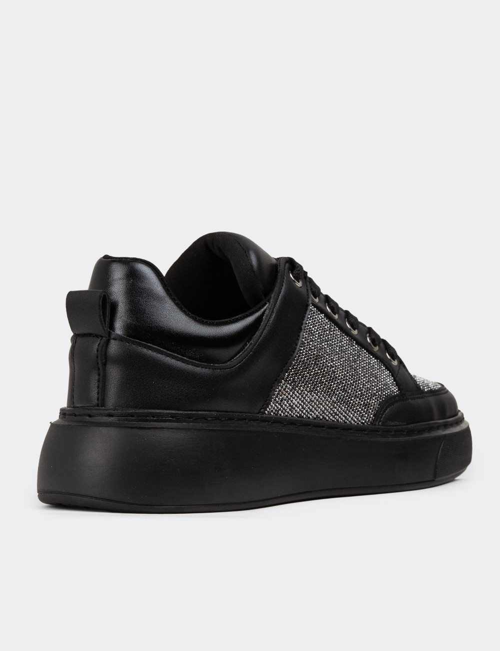 Siyah Kadın Taşkı Sneaker Ayakkabı - K0054ZSYHP01