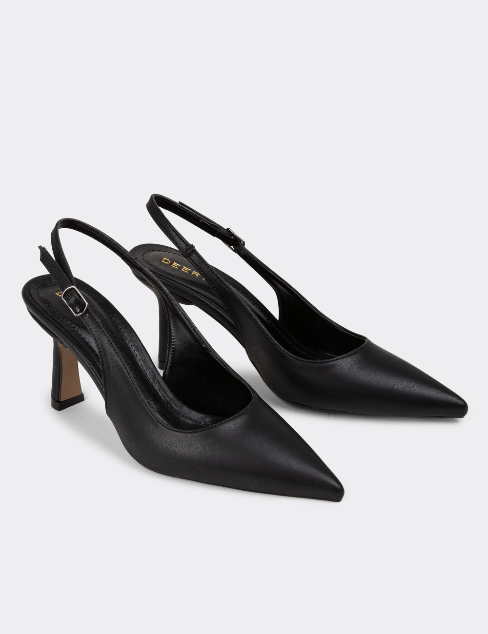Siyah Bantlı Kadın Topuklu Ayakkabı - K0640ZSYHM01