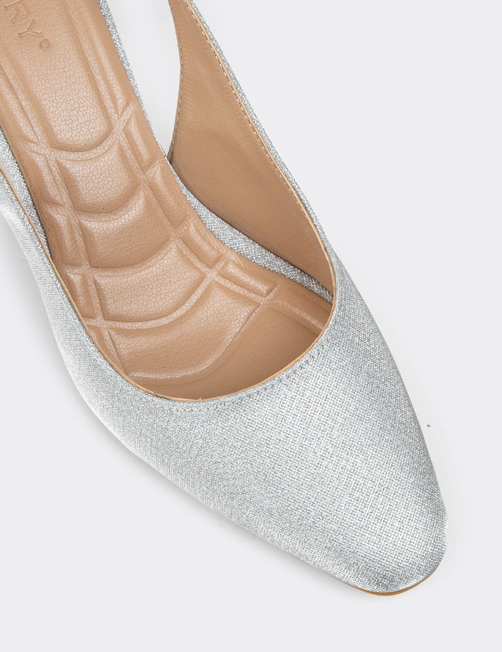 Gümüş Rengi Simli Kadın Topuklu Ayakkabı - K0803ZGMSM01
