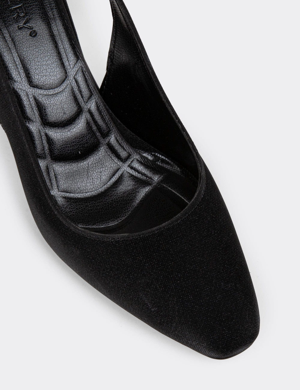Siyah Simli Kadın Topuklu Ayakkabı - K0803ZSYHM01