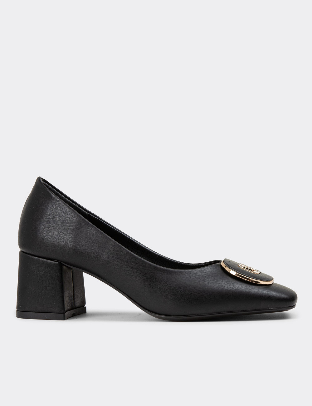 Siyah Kadın Topuklu Günlük Ayakkabı - 24109ZSYHC01