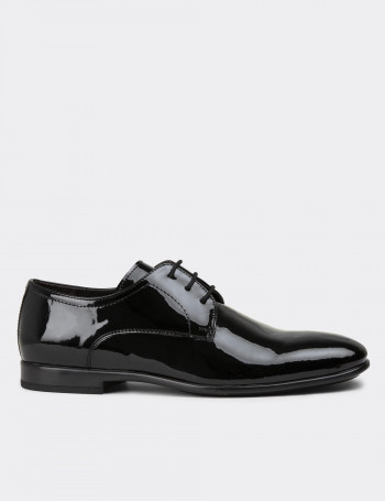 Siyah Rugan Erkek Klasik Ayakkabı - 00479MSYHC05