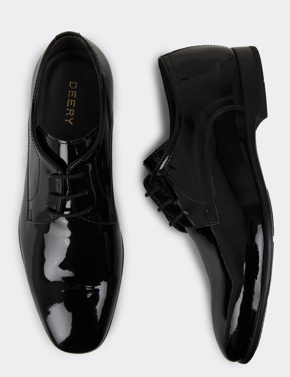 Siyah Rugan Erkek Klasik Ayakkabı - 00479MSYHC05