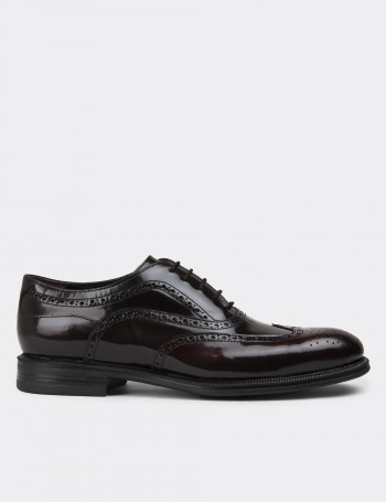 Hakiki Deri Bordo Oxford Erkek Klasik Ayakkabı