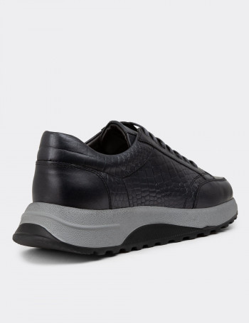 Hakiki Deri Gri Erkek Sneaker Ayakkabı - 01984MGRIE01