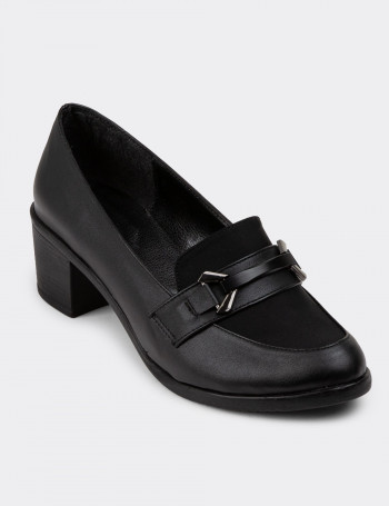 Siyah Kadın Topuklu Günlük Ayakkabı