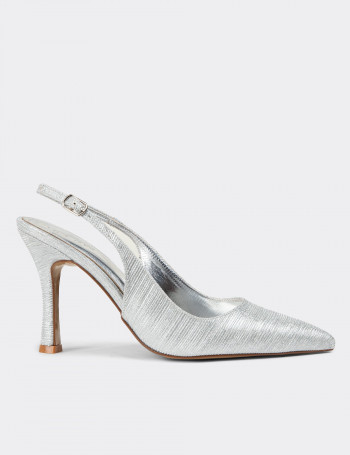 Gümüş Rengi Kadın Abiye Ayakkabı - K0701ZGMSM01
