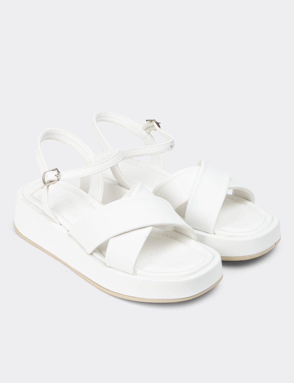 Beyaz Kadın Sandalet - N1010ZBYZP01