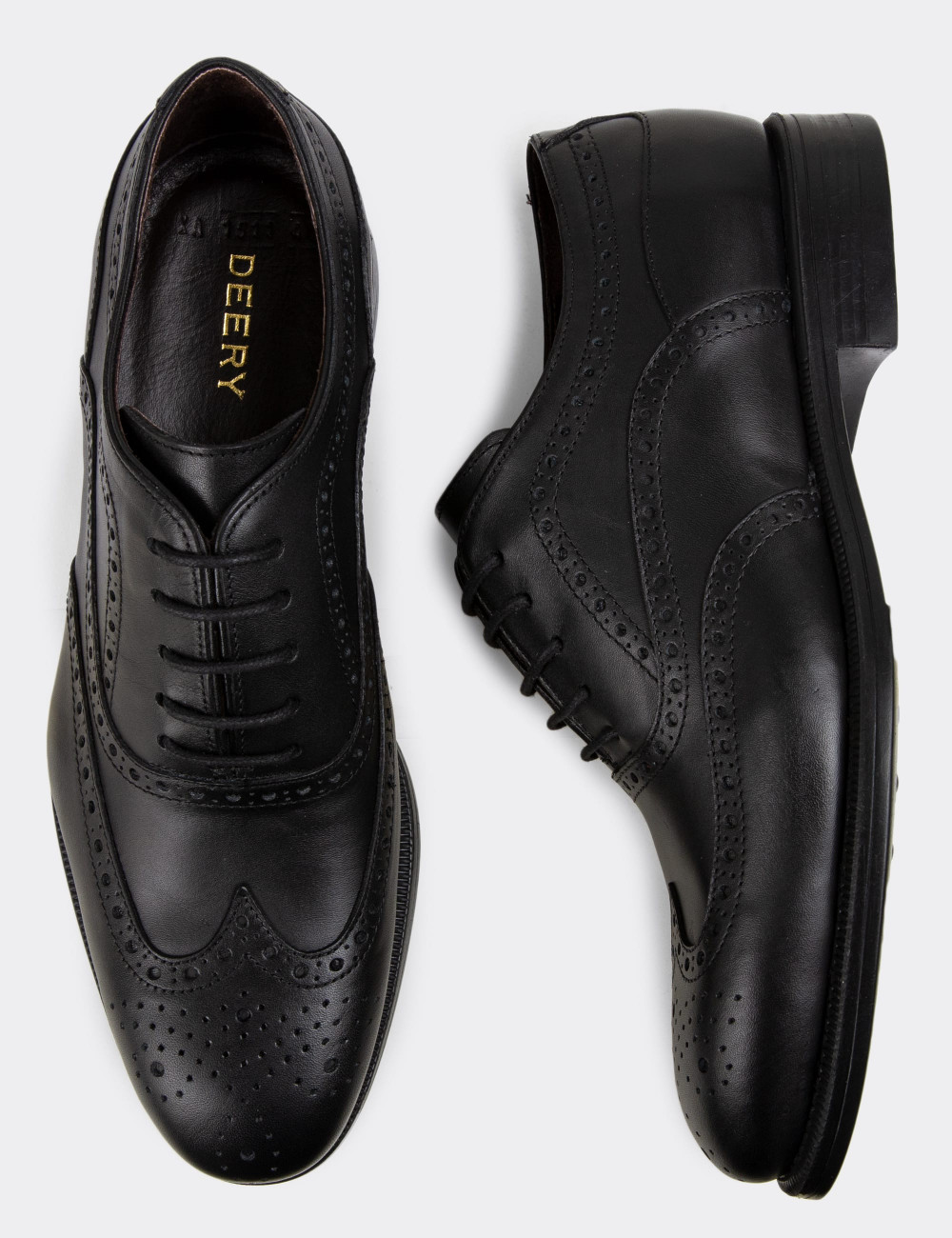 Hakiki Deri Siyah Erkek Klasik Ayakkabı - 01511MSYHC03