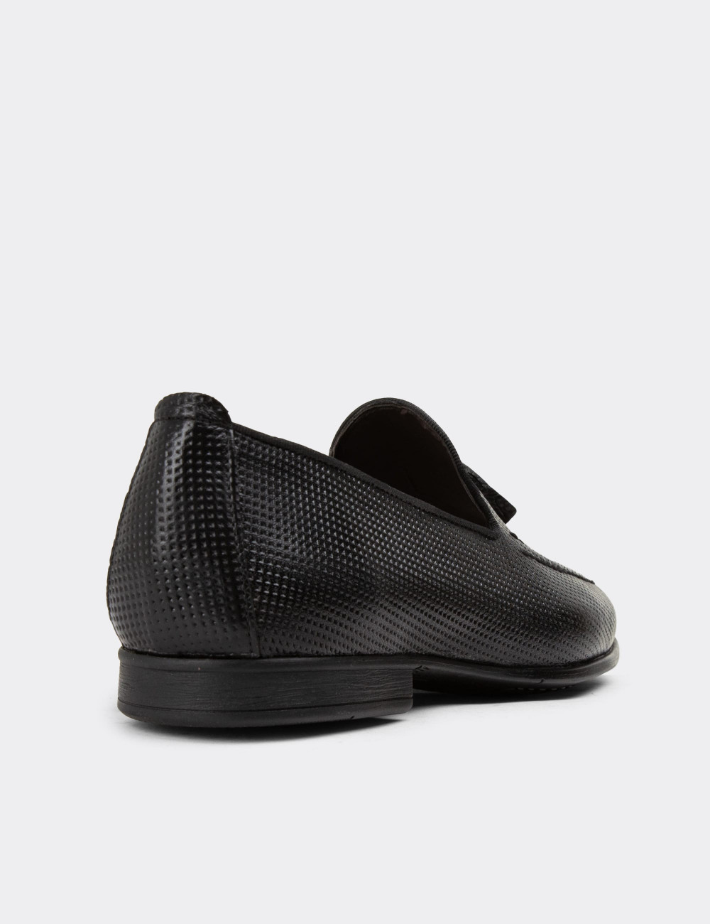 Hakiki Deri Siyah Erkek Loafer Ayakkabı - 01701MSYHC28