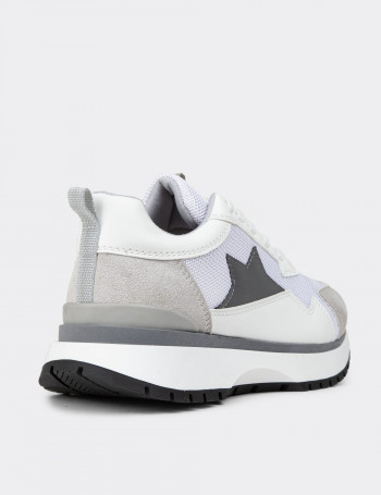 Beyaz Kadın Sneaker Ayakkabı - 55103ZBYZC03