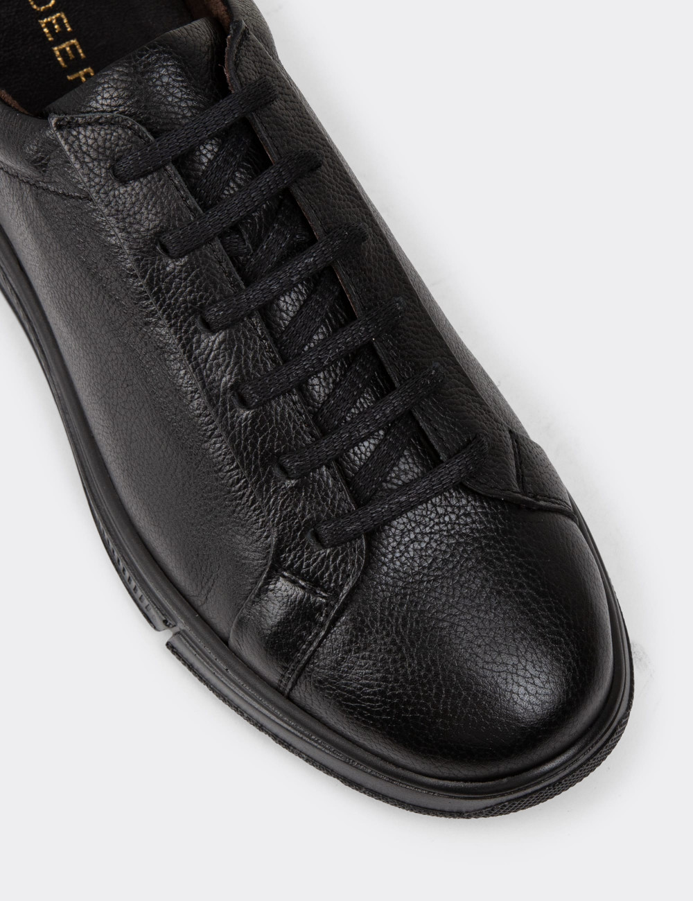 Hakiki Deri Siyah Erkek Sneaker Ayakkabı - 01673MSYHE01