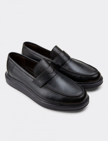 Hakiki Deri Koyu Lacivert Comfort Erkek Loafer - 01564MLCVP17