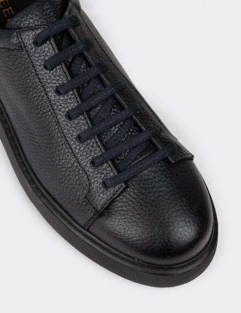 Hakiki Deri Lacivert Erkek Sneaker Ayakkabı - 01954MLCVE03