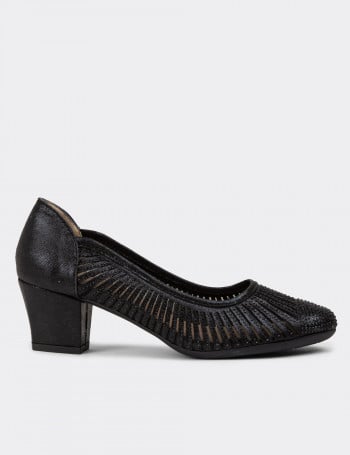 Siyah Topuklu Günlük Kadın Ayakkabı