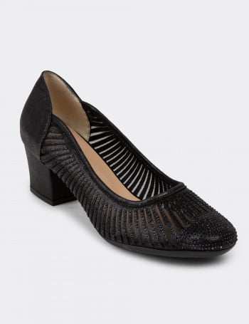 Siyah Topuklu Günlük Kadın Ayakkabı
