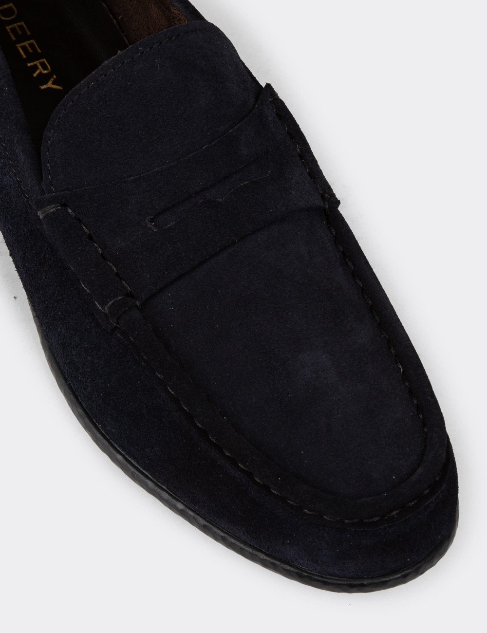 Hakiki Süet Lacivert Erkek Loafer Ayakkabı - 01510MLCVC06