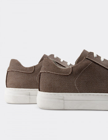 Hakiki Deri Kahverengi Kadın Sneaker Ayakkabı - Z1681ZKHVC32