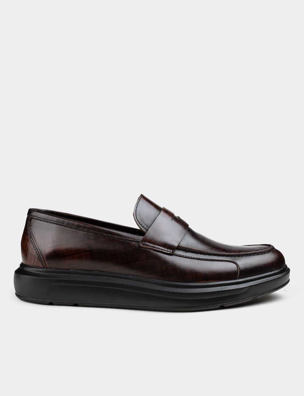 Hakiki Deri Kahverengi Comfort Erkek Loafer - 01564MKHVP06