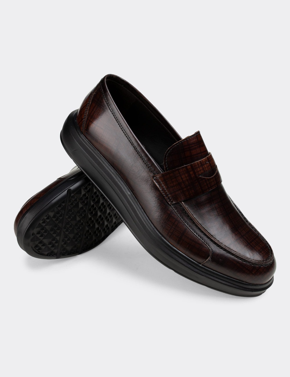 Hakiki Deri Kahverengi Comfort Erkek Loafer - 01564MKHVP06
