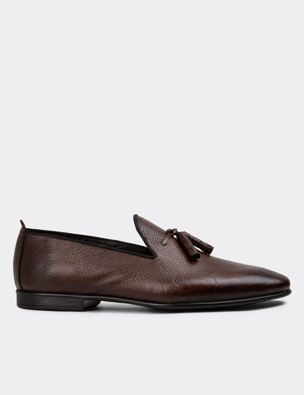 Hakiki Deri Taba Rengi Erkek Loafer - 01702MTBAC12