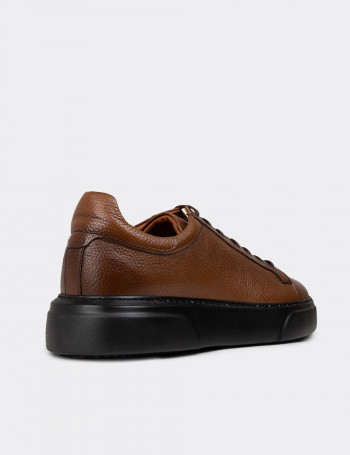 Erkek Hakiki Deri Taba Renk Sneaker Ayakkabı - M2501MTBAP04