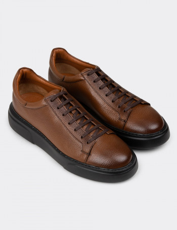 Erkek Hakiki Deri Taba Renk Sneaker Ayakkabı - M2501MTBAP04