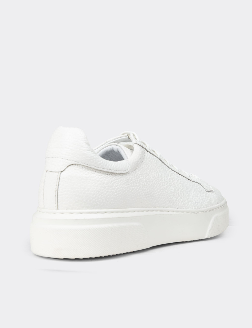 Erkek Hakiki Deri Beyaz Sneaker Ayakkabı - M2501MBYZP02